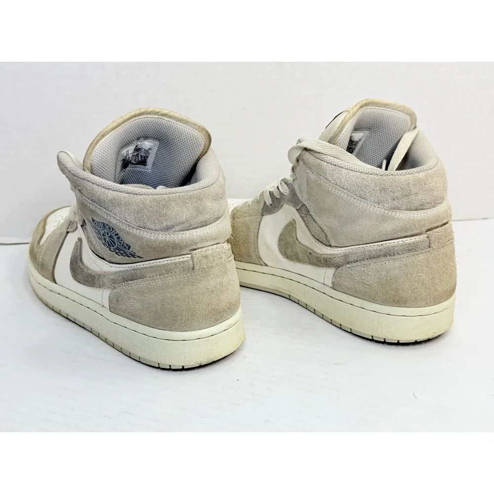 Nike Air Jordan 1 Mid Men Size 10 FQ7720-002 Neutral Grey Smoke Grey Shoes